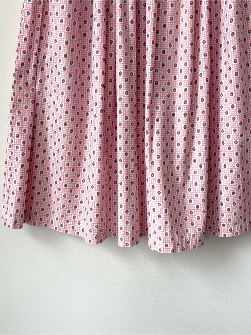 Vintage 80s Ralph Lauren Strawberry Print Skirt Size 6 Pocket Gathered Prairie - Picture 8 of 15